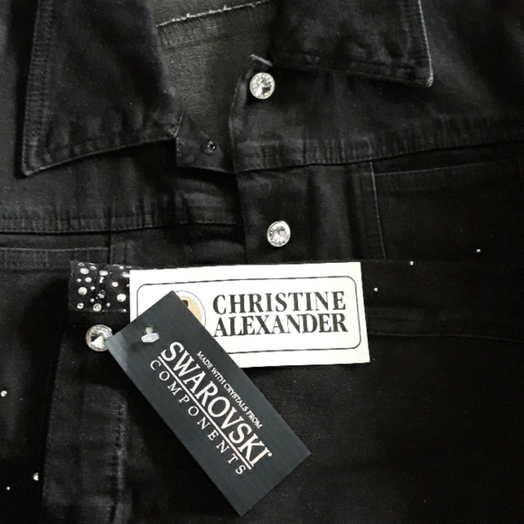 Black denim pant and jacket, size 4, LAST ONE - Picture 4 of 9